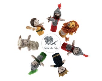 SCHEMA ALL'UNCINETTO per marionette da dito Davide e Golia Amigurumi (pdf, termini USA)