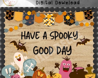 Spooky Era Halloween Bulletin Board Kit: Classroom Decor (Digital Download)