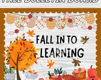 Cutesy Fall Bulletin Board Kit: Autumn Decor (PPT, PNG, PDF)