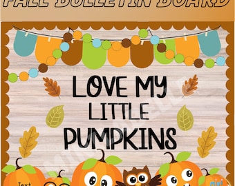 Cutesy Fall Bulletin Board Kit: Autumn Decor (PPT, PNG, PDF Digital Download)