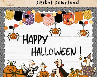 Silly Goose Halloween Bulletin Board Kit: Spooky Classroom Decor (Digital Download)