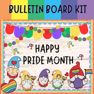 Pride Month Bulletin Board Kit, Classroom Display Door Decoration, LGBTQ ,Printable, June is Pride Month