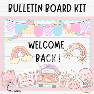 Welcome Back to School Bulletin Board Kit. Welcome Back To School. Classroom Door Decor Classroom Decoration.Pastel Trendy