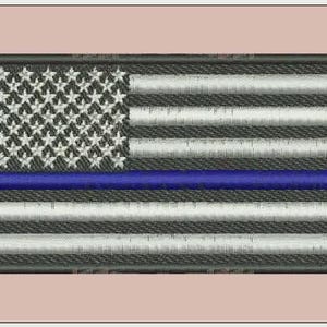 US Flag Law Enforcement - US Flag blue line Officer - Machine Embroidery Design | Digital Files, Instant Download | Police Support Emblem