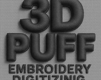 High Quality Puff Digitizing | 3D Embroidery Logo | Custom Design for Caps