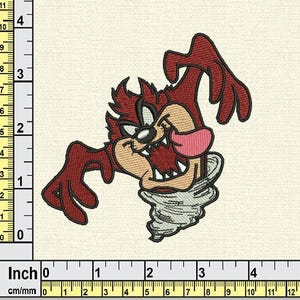 Taz Zeichentrickfigur Stickdatei, Tasmanischer Teufel Stickdatei, Sofort-Download für Maschinenstickerei