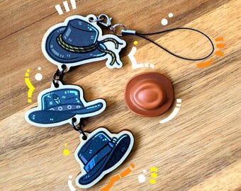 Cowboy Hats Wooden Connecting Charm