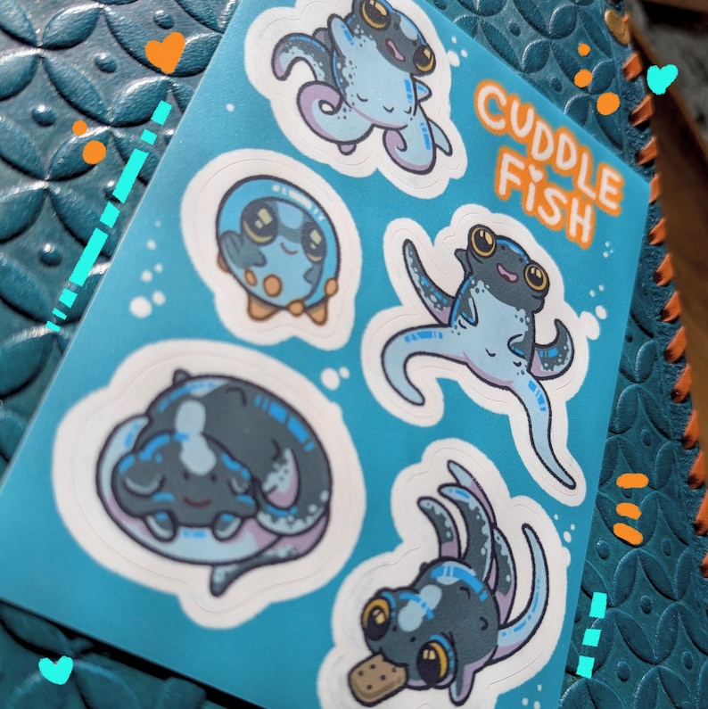 Cuddlefish Sticker Sheet - Matte Vinyl - Etsy