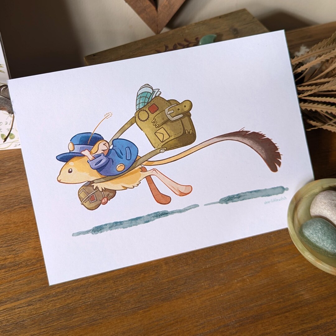 Cute Postman Mouse - A5 Art Print - Etsy