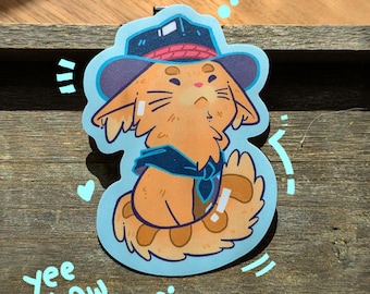 Cowboy Cat - Cute Large Matte Vinyl Sticker