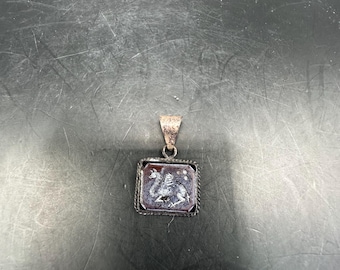 Ancient Roman silver stone intaglio pendant