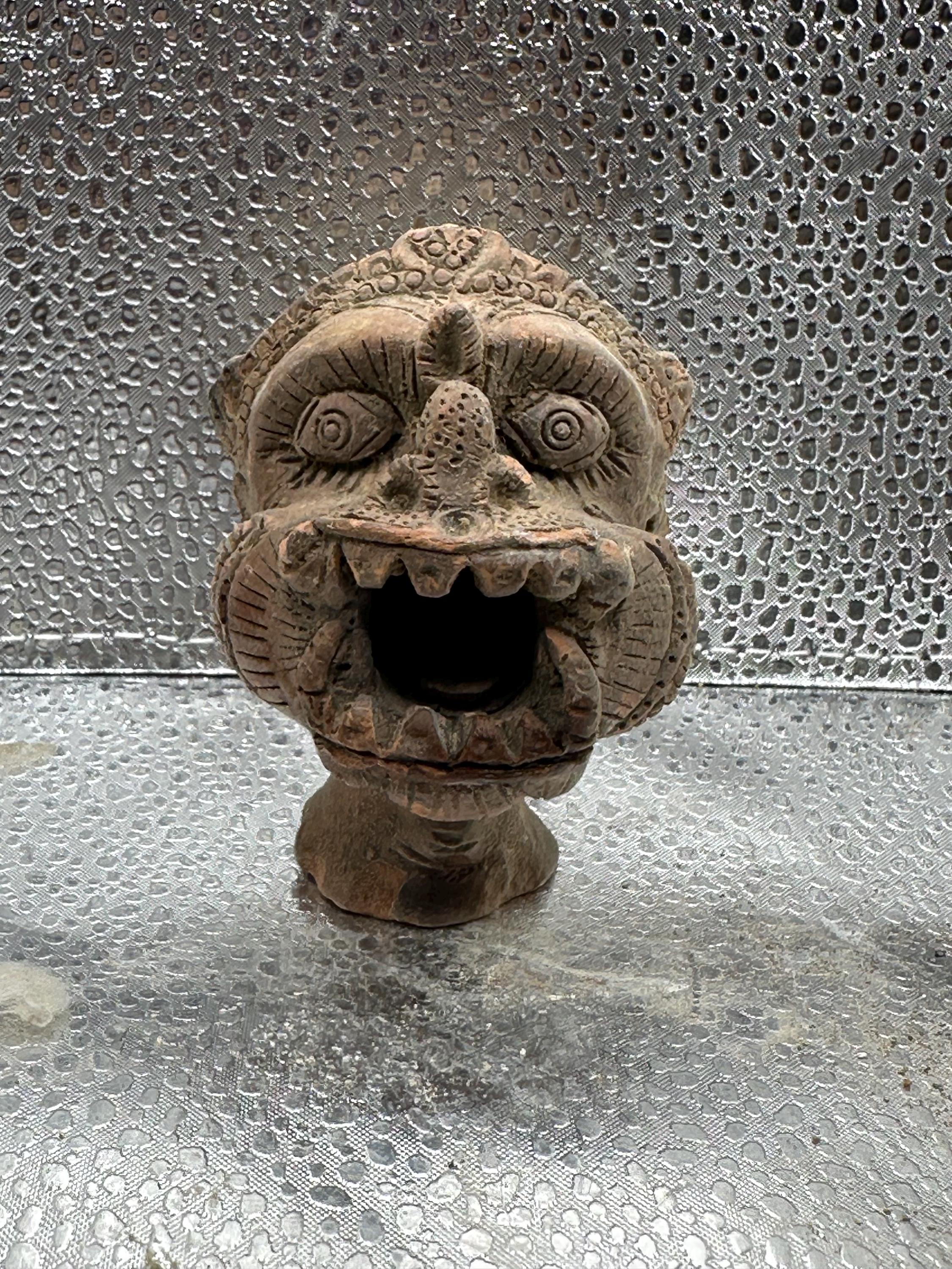 Antique Clay Tribal Art Head: Grotesque Tusked Pottery - Etsy