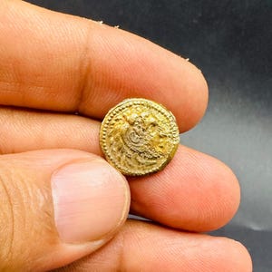 Vintage Brass Roman Style Coin, Historical Artifact, Archaeology Decor