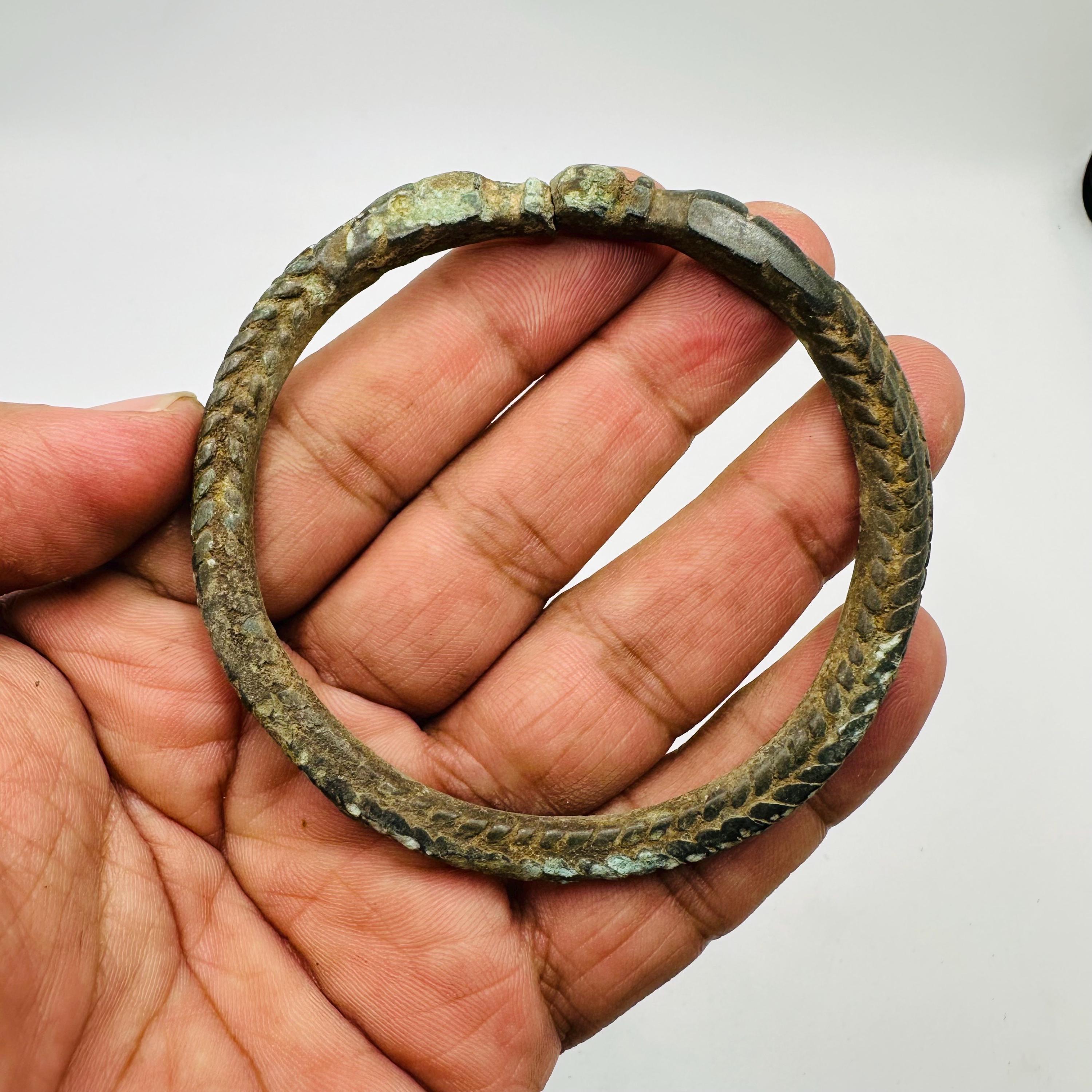 Old Antique Rare Ancient Viking Bra Bronze Bracelet: Snake Fafnir 