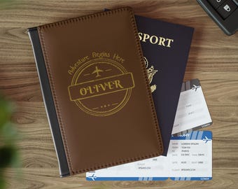 Portapassaporto e portafoglio da viaggio in vera pelle di alta qualità / Organizzatore da viaggio / Custodia per passaporto personalizzata / Accessori da viaggio regalo n. 7