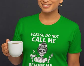 Camiseta divertida de esqueleto de café, camiseta para adictos a la cafeína