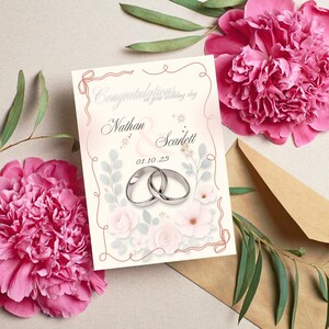 Wedding Congratulations Card, Personalised wedding Greeting card, Newly Married Couple Gift, Wedding Day Celebration, Wedding Day Gift Card