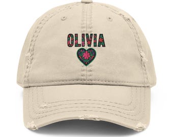 Personalized Embroidered Distressed Dad Hat: Custom Cotton Baseball Cap