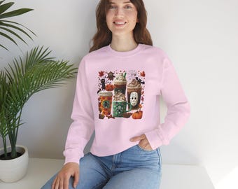 Skeleton Coffee Sweatshirt: Halloween Coffee Lover Crewneck