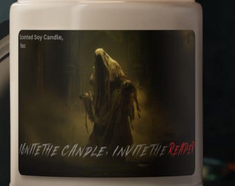 Candela di soia profumata spettrale: regalo per fan dell'horror, decorazione gotica di Halloween