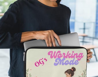 Personalized Floral Laptop Sleeve: Neoprene MacBook Case