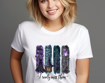 Gefühl Witchy Halloween T-Shirt: Frauen Gruseliges Fashion Top