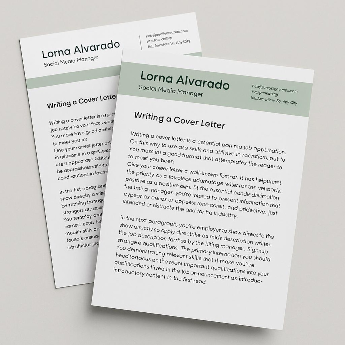 Modern Editable Cover Letter Template Professional Job Application ...
