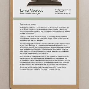 Modern Editable Cover Letter Template Professional Job Application Letter Resume Companion Instant Download