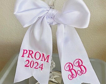 Preppy Monogrammed Homecoming or Prom Bouquet Ribbon | Personalized Bouquet Ribbon | Wedding Bouquet Keepsake