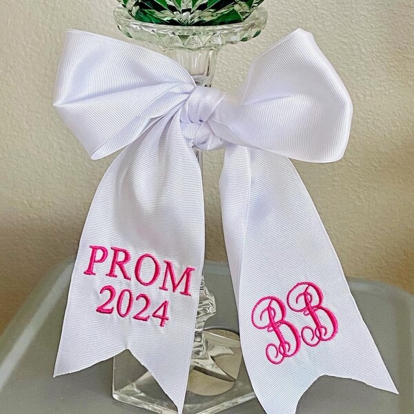 Preppy Monogrammed Homecoming or Prom Bouquet Ribbon | Personalized Bouquet Ribbon | Wedding Bouquet Keepsake