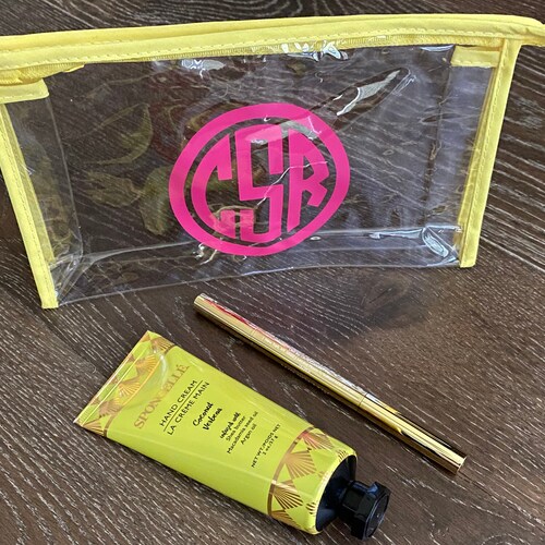 Monogram Clear Makeup Bag Clear Cosmetic Bag Cheer Team Etsy