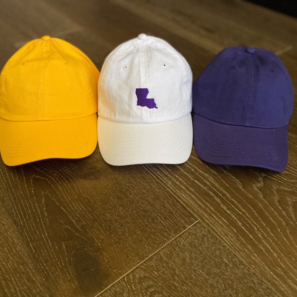 LOUISIANA Hat - Game Day Hat - Monogram Louisiana Hat - Baseball Cap - LSU