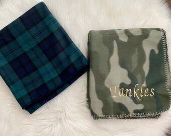 Personalized Blanket, Plaid Blanket, Fleece Blanket, Embroidered Blankets, Personalized Throw Blankets, Christmas Gifts