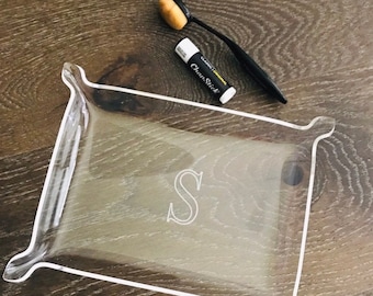 ENGRAVED Monogram Tray |  Personalized Acrylic Tray |  Bridal Shower Gift | Wedding Registry