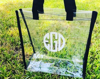 Clear Stadium Tote - Monogrammed Clear Bag - Gifts for College Students - Clear Event Bag - Gameday Tote