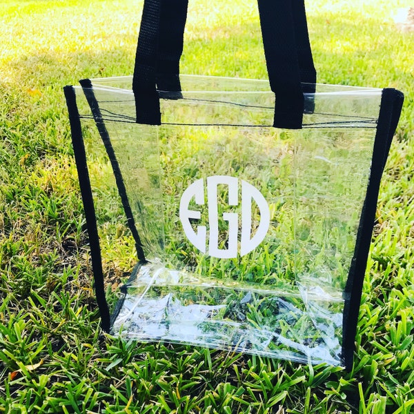 Clear Stadium Tote - Monogrammed Clear Bag - Gifts for College Students - Clear Event Bag - Gameday Tote