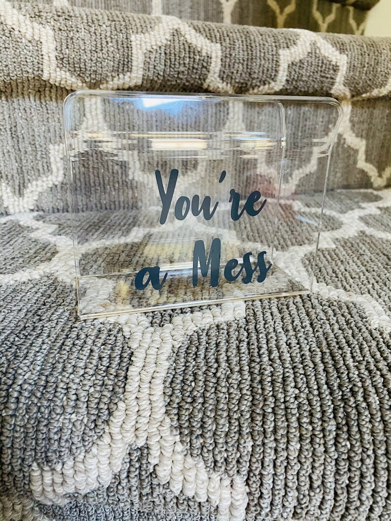 Personalized Napkin Holder Monogram Acrylic Desk Accessory Etsy