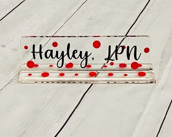 RN Personalized Desk Name Plate - Graduation Gift - Nurses Station - Doctor's Office