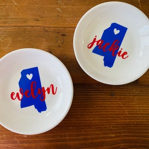 Custom Ole Miss Graduation Gift - Jewelry Dish SET - Ring Dish - Graduation Gift