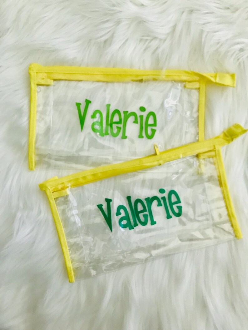 Personalized Clear Cosmetic Bag Etsy