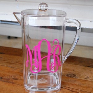 Monogram Pitcher Personalized Acrylic Pitcher image 1