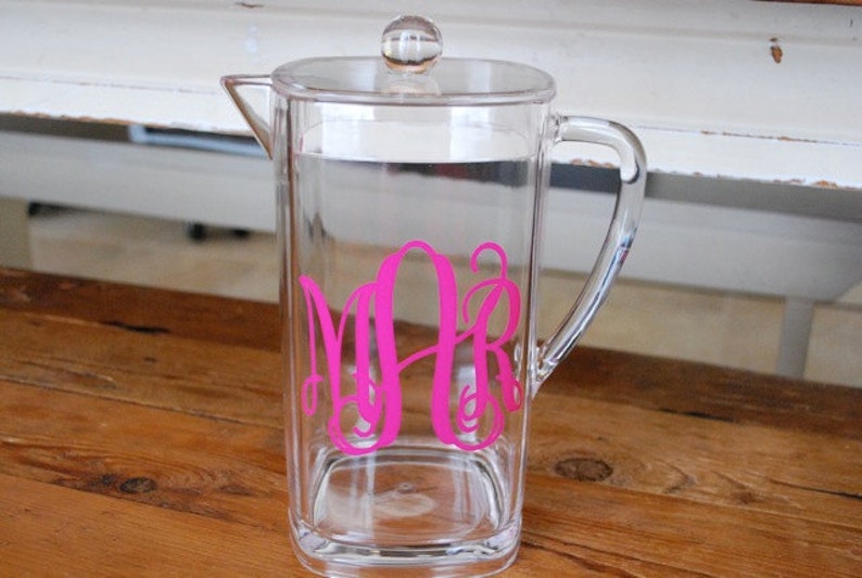 Monogram Pitcher Personalized Acrylic Pitcher image 1