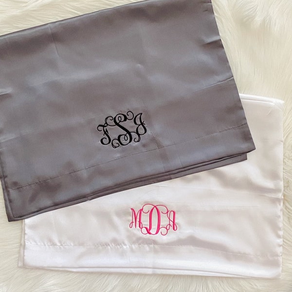 Monogram Satin Pillowcase | Personalized Pillowcase | Bridesmaid Gift | Christmas Present | Graduation Gift
