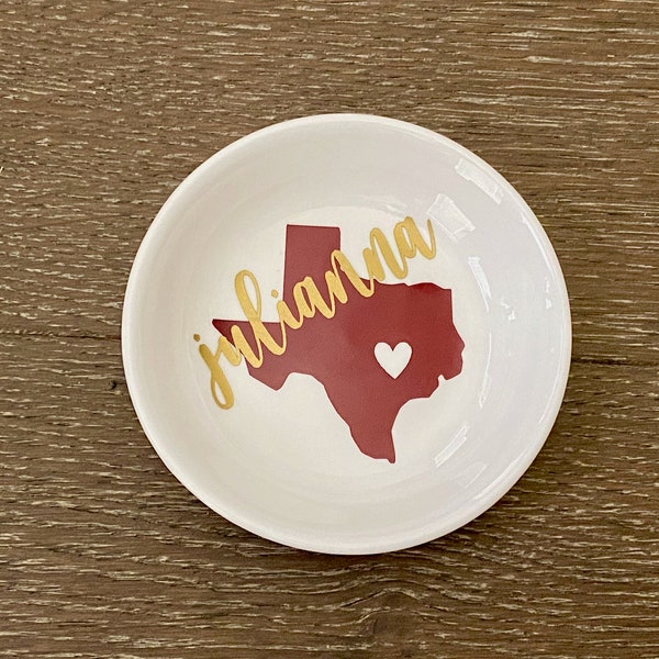 Personalized Texas A&M Gift, Aggie Ring Dish Gig em Graduation Gift - Jewelry Dish SET - Ring Dish - Graduation Gift