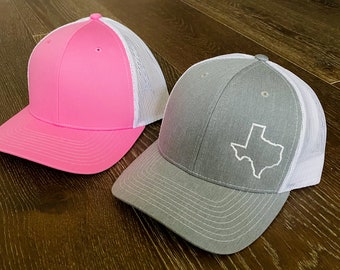 Texas Hat - State of Texas Hat - Monogram Trucker Hat - Texas Trucker Hat - Game Day Hat - Father's Day Gift