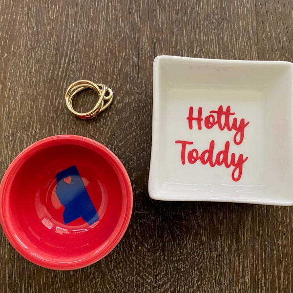 University of Mississippi, Ole Miss, Hotty Toddy Gift - Jewelry Dish - Ring Dish - Graduation Gift