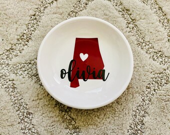 Custom University of Alabama Gift , Roll Tide, Alabama Present - Jewelry Dish - Ring Dish - Graduation Gift