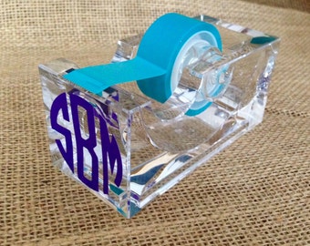 Monogram Tape Dispenser | Personalized Acrylic Tape Desk Accessory