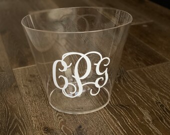 Monogram Trash Can - Personalized Acrylic Trashcan