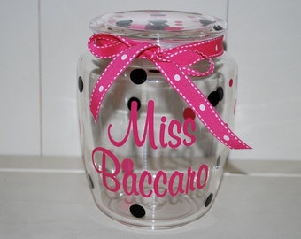 Teacher Gfit - Acrylic Candy Jar Personalized